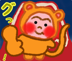 Monkey! Winter & New Year sticker #7684155