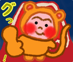 Monkey! Winter & New Year sticker #7684155
