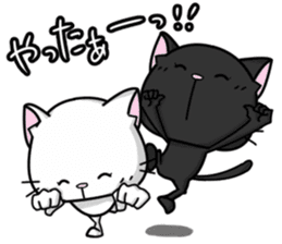 White cat and black cat 2 sticker #7692054