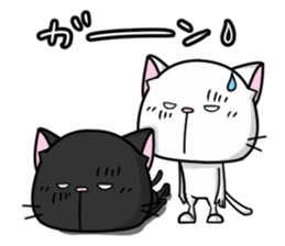 White cat and black cat 2 sticker #7692056