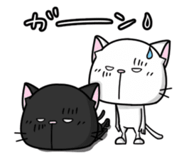 White cat and black cat 2 sticker #7692056
