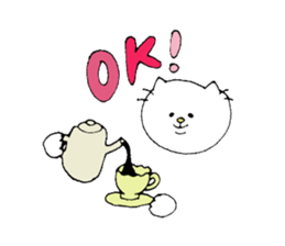 Cat daily to work in a cafe. sticker #7692611