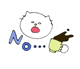 Cat daily to work in a cafe. sticker #7692612