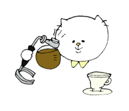 Cat daily to work in a cafe. sticker #7692635