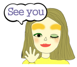 Kawaii girls Mayuko and friends sticker #7693504