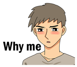 A shy boy(English) sticker #7693806