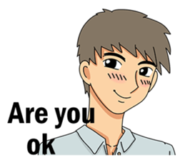 A shy boy(English) sticker #7693807