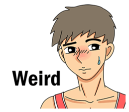 A shy boy(English) sticker #7693808