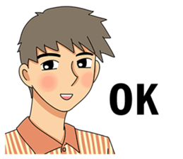 A shy boy(English) sticker #7693809