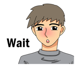 A shy boy(English) sticker #7693810