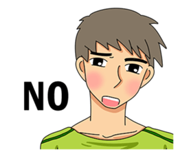 A shy boy(English) sticker #7693812