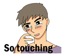 A shy boy(English) sticker #7693815