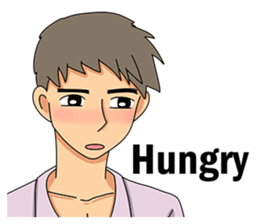 A shy boy(English) sticker #7693817