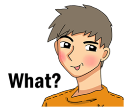 A shy boy(English) sticker #7693818