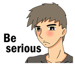 A shy boy(English) sticker #7693821