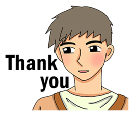 A shy boy(English) sticker #7693822