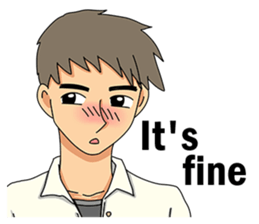 A shy boy(English) sticker #7693823