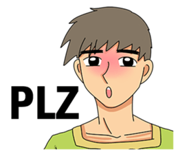 A shy boy(English) sticker #7693824