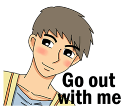 A shy boy(English) sticker #7693825