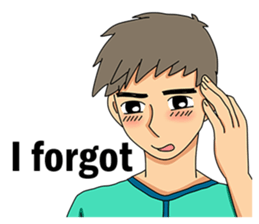 A shy boy(English) sticker #7693826