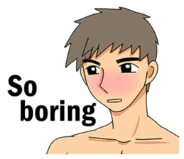 A shy boy(English) sticker #7693827