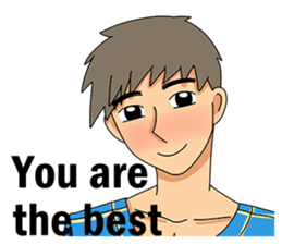 A shy boy(English) sticker #7693829