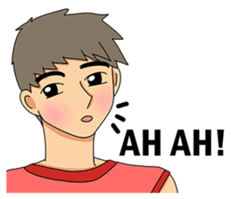 A shy boy(English) sticker #7693830