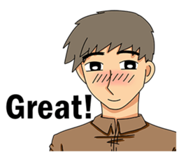 A shy boy(English) sticker #7693831