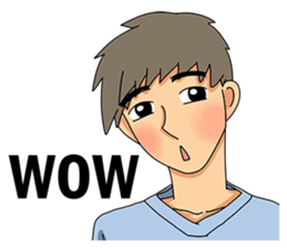 A shy boy(English) sticker #7693835