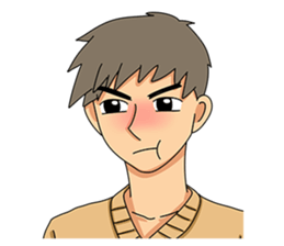 A shy boy(English) sticker #7693836