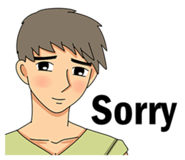 A shy boy(English) sticker #7693837