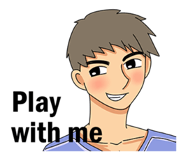 A shy boy(English) sticker #7693838