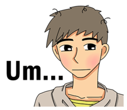 A shy boy(English) sticker #7693840