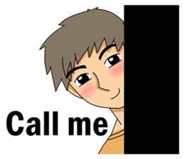 A shy boy(English) sticker #7693841