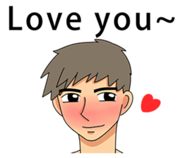 A shy boy(English) sticker #7693842