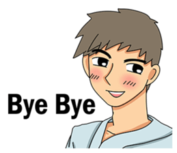 A shy boy(English) sticker #7693843