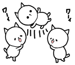 Three white cats sticker #7693947