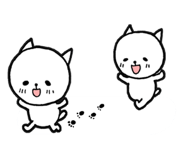 Three white cats sticker #7693950