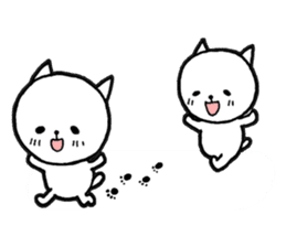 Three white cats sticker #7693950