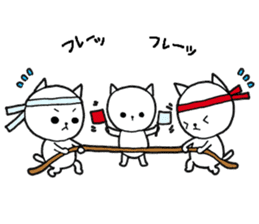 Three white cats sticker #7693952