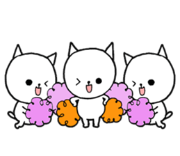 Three white cats sticker #7693954