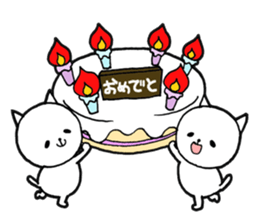 Three white cats sticker #7693956