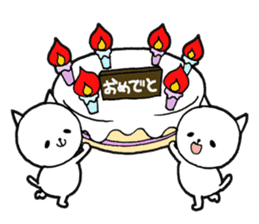 Three white cats sticker #7693956