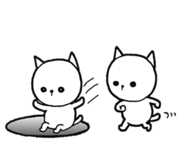 Three white cats sticker #7693962