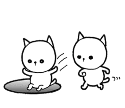 Three white cats sticker #7693962