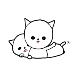 Three white cats sticker #7693963
