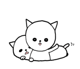 Three white cats sticker #7693963
