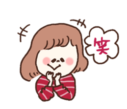 She only cut her bangs. sticker #7693972