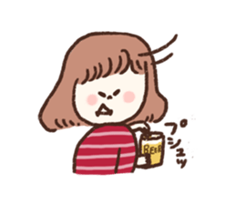 She only cut her bangs. sticker #7693979