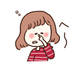 She only cut her bangs. sticker #7693988